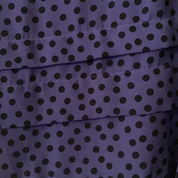 BCBGeneration Sheer Purple Top w/ Black Polka Dots, M - Picture 3 of 7